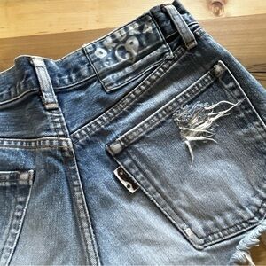 Hollywood Ranch x Okura denim jean daisy duke festival shorts distressed 29